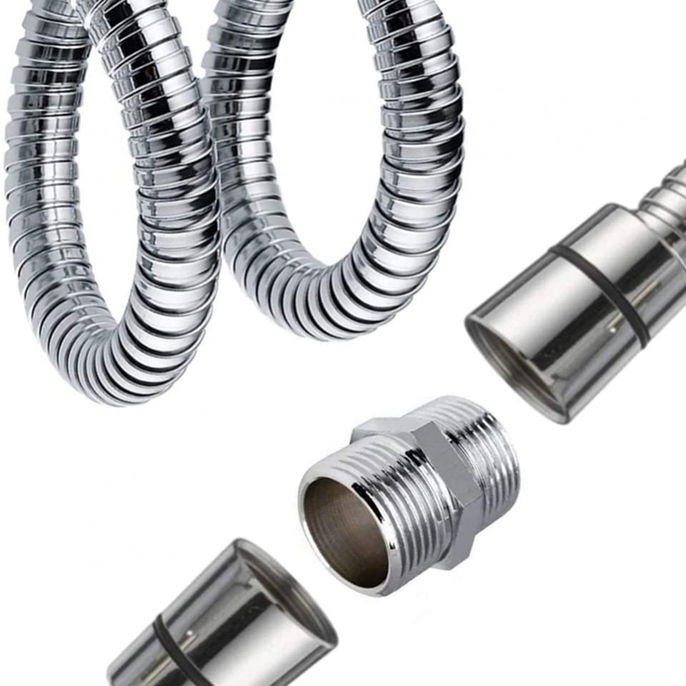 [DOLLDOLL-VN]Keep Your Hair Clean with G1/2 Chrome Stainless Steel Shower Hose Extension