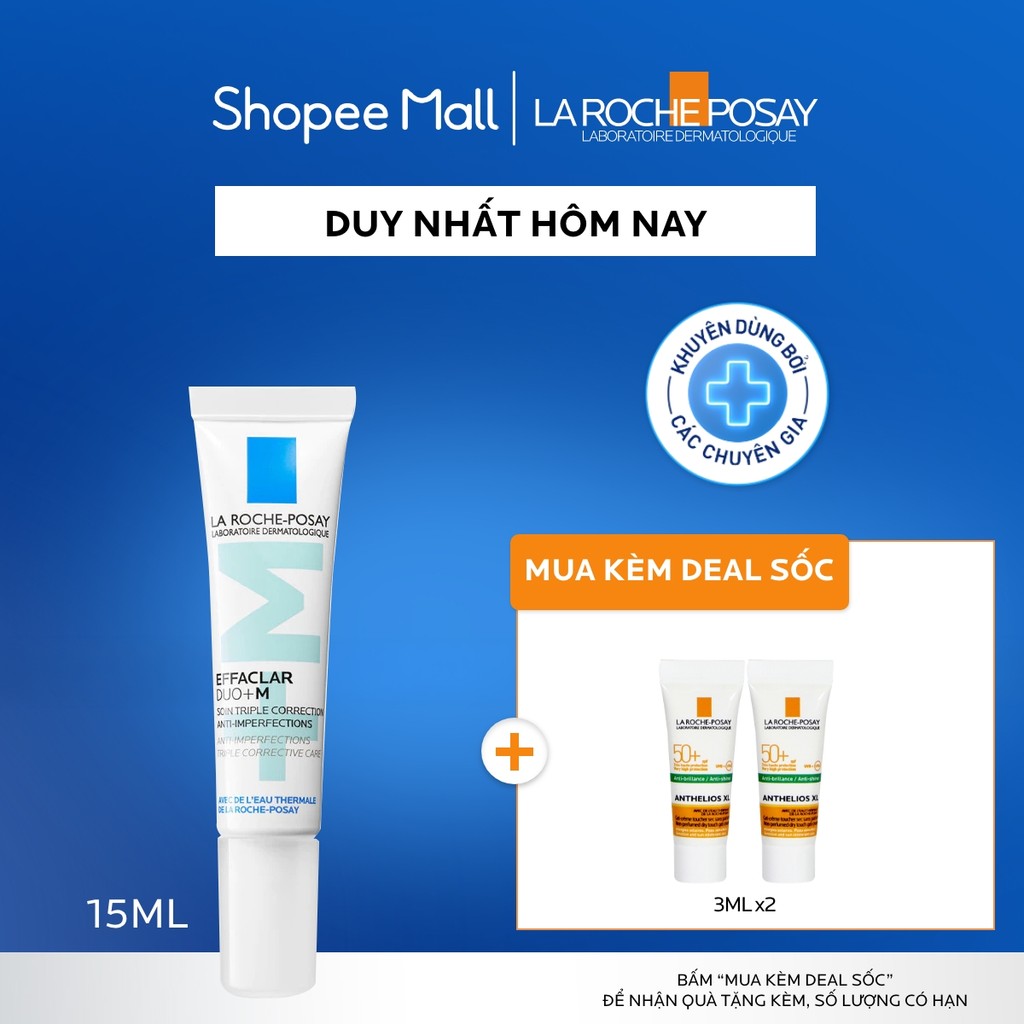 Kem dưỡng giảm mụn nhanh 8 giờ La Roche-Posay Effaclar Duo+M 15ml | BigBuy360 - bigbuy360.vn