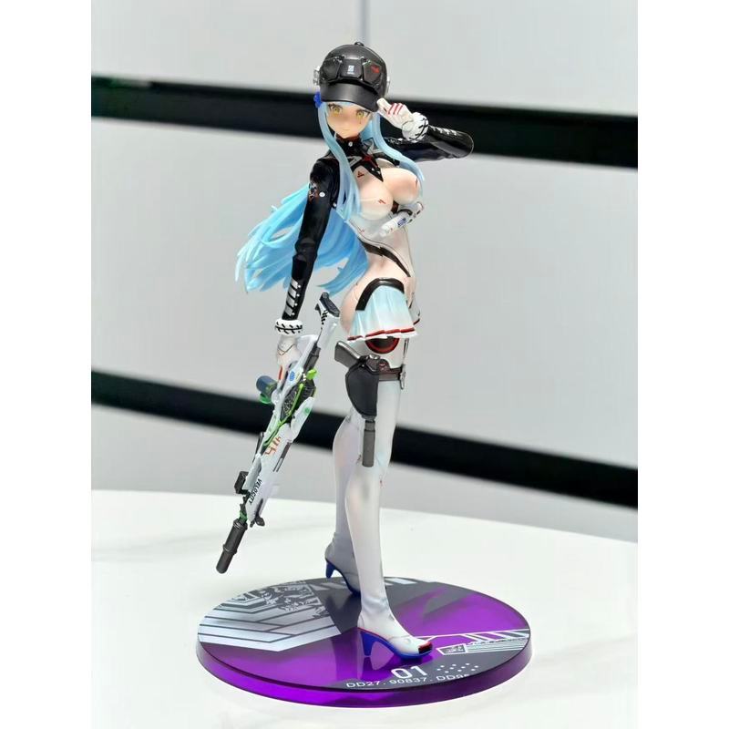 GW Kelukai Model HK416 Mecha Girl Đồ trang trí Full Coating Blue Hair Sniper Modeling Scenery Hình