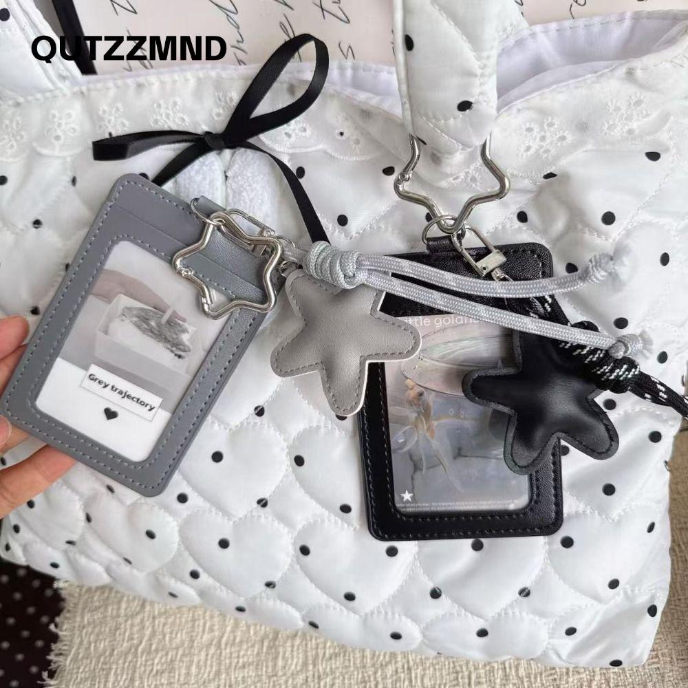 QUTZZMND Kpop Idol Photocard Holder, PU Leather INS Card Holder, Y2k Idol Photo Cards Tay áo