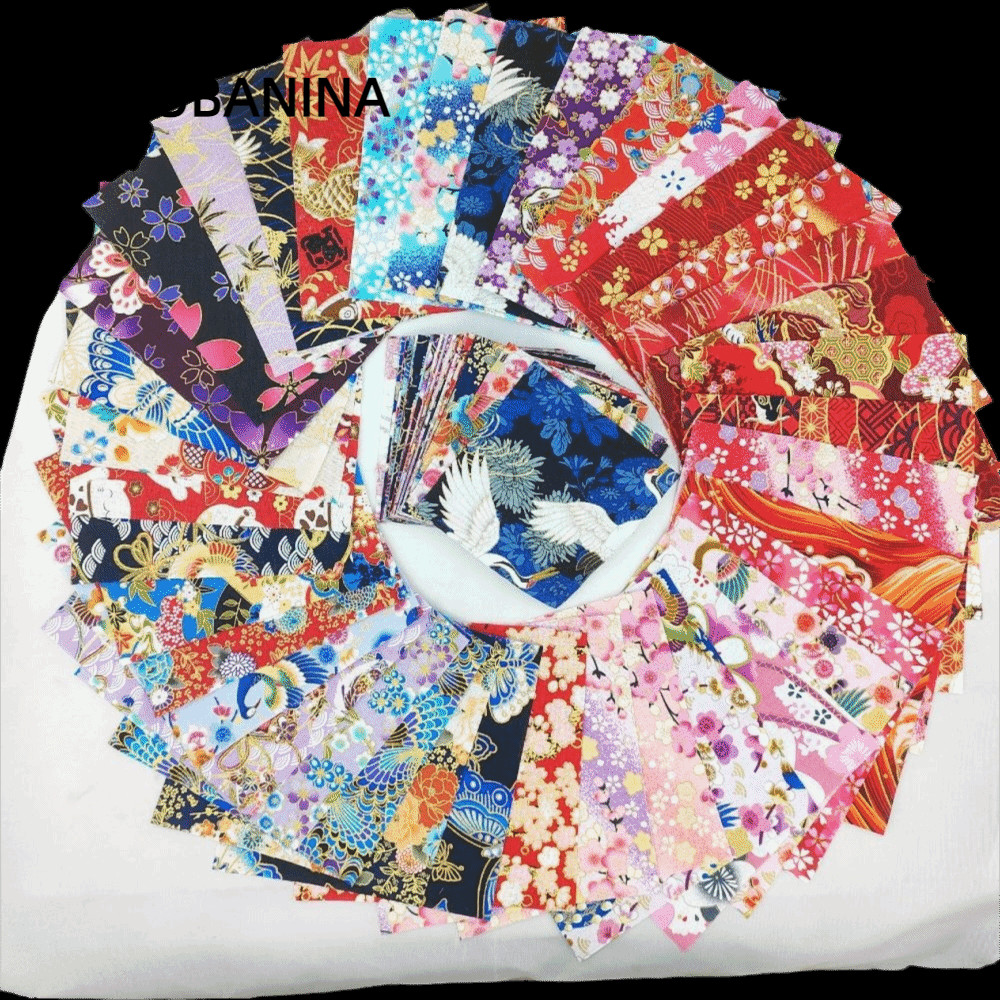 MOBANINA 50 Chiếc DIY Chắp Vá Vải, Vải Dập Nóng Twill Cotton Baijia Quilt Vải, Dòng Mục Vụ 10 * 10cm