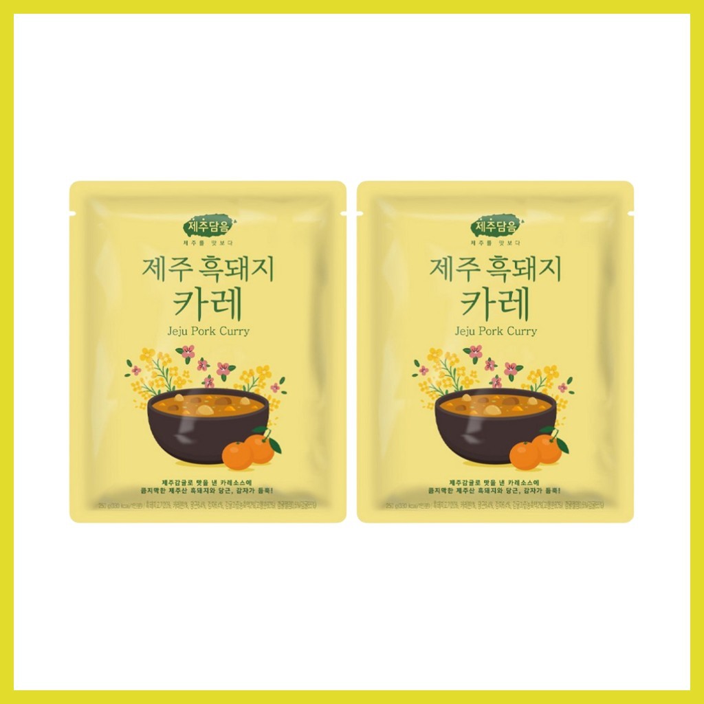 [ottogi] Cà ri thịt lợn đen Jeju, 250g, 2 gói / Cà ri Hàn Quốc / Hương thịt lợn đen Jeju / Chính hãn