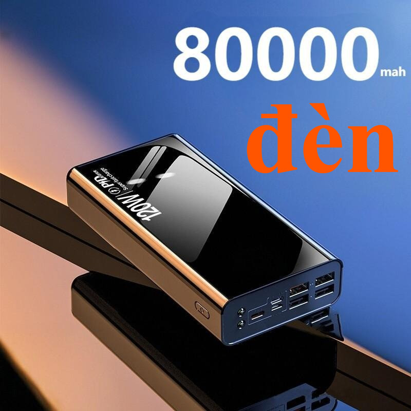 (led)sạc dự phòng pin 50000mAh 80000mAh sạc nhanh pin 120W dung lượng lớn có sẵn nhiều dây sạc