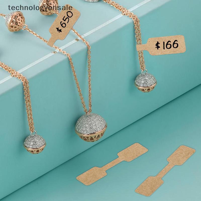 [Tech] 500 Cái / Cuộn Giá Stiers Thẻ Giá Trang Sức Tự Dính Trắng nk Stier Vòng Giấy Kraft Nelace Bôn