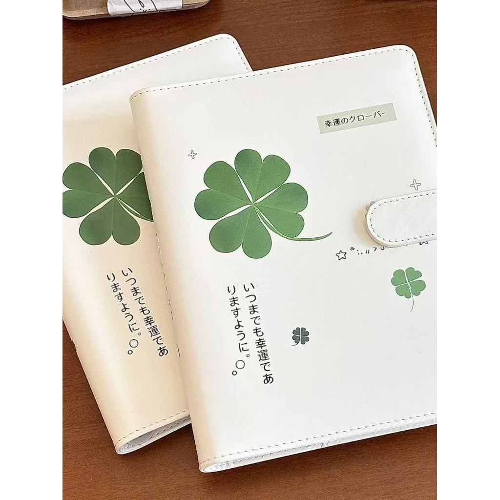 Original Lucky Four-leaf Clover A5 Four-square Grid Leather Loose-leaf Storage Album 10cm Polaroid S