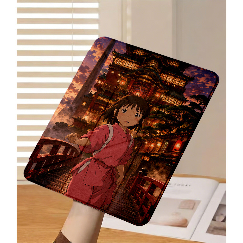 Ốp Lưng Spirited Away Cho iPad Air 4/5/6/7/8 A16 Pro 11 12.9 Y-fold ogino chihiro Cho iPad Gen 12 11
