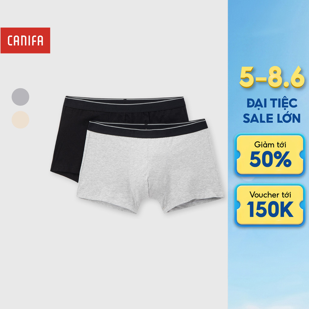 Combo quần sịp đùi nam CANIFA bề mặt mịn, thấm hút, thoáng khí 8US25A001 FW25