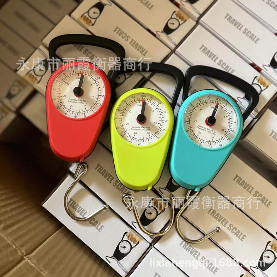 New Product~Battery-Free Luggage Scale35kg Portable mechanical crane scale belt1m Tape measure sprin