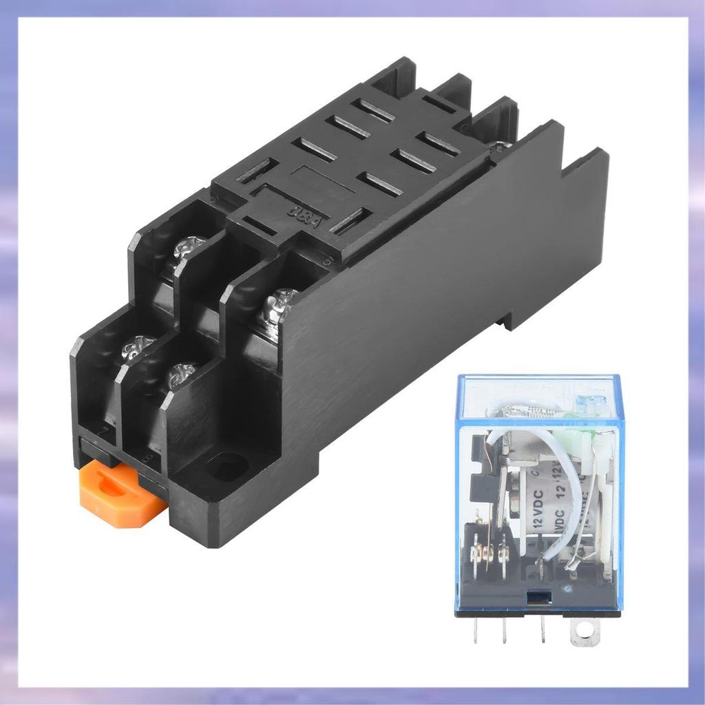 (V L A O) Rơle nguồn cuộn DC 12V DPDT LY2NJ HH62P-L JQX-13F 10A Có đế ổ cắm PTF08A