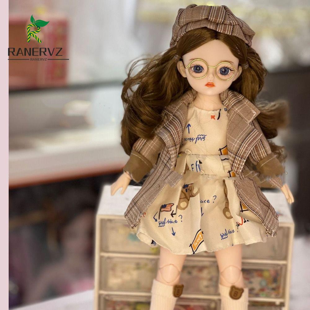 RANERVZ Big Eyes Princess BJD Doll, Movable Trang điểm Hàn Quốc Look 30cm Bjd Doll, Tóc dày thú vị Q