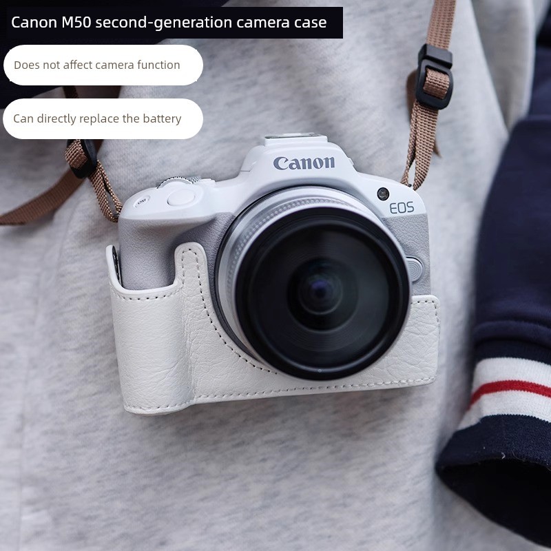Canon M50 Hộp Bảo Vệ Camera Thế Hệ Thứ Hai M50 Túi Máy Ảnh Thế Hệ M50 M50 Nửa Túi Đế Da Ốp Lưng Máy 