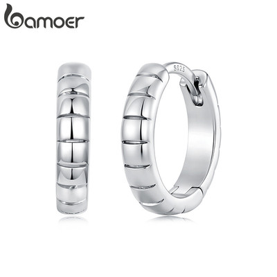Bông tai Bamoer Chủ đề tối giản Trang sức thời trang dành cho nữ Quà tặng