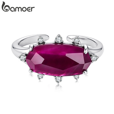 Bamoer Mở Nhẫn Có Thể Điều Chỉnh Kích Thước Mắt Hổ Trang Sức Thời Trang Cho Nữ Quà Tặng