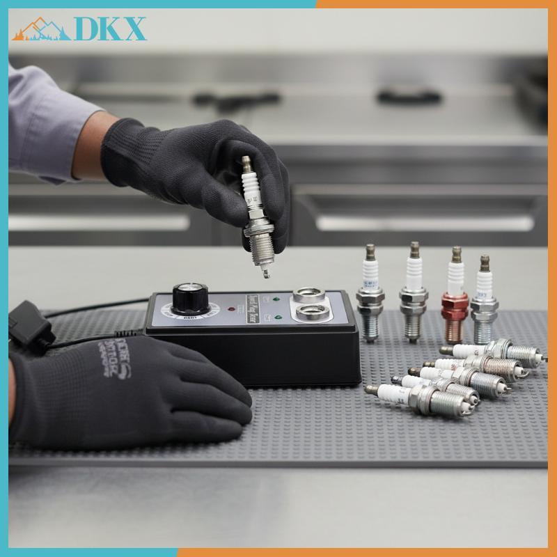 DKX 1 Bộ Xe Máy Cuộn Dây Cheer Spark Detector Có Thể Điều Chỉnh Lỗ Kép Lấp Lánh Plug Test Spark Test