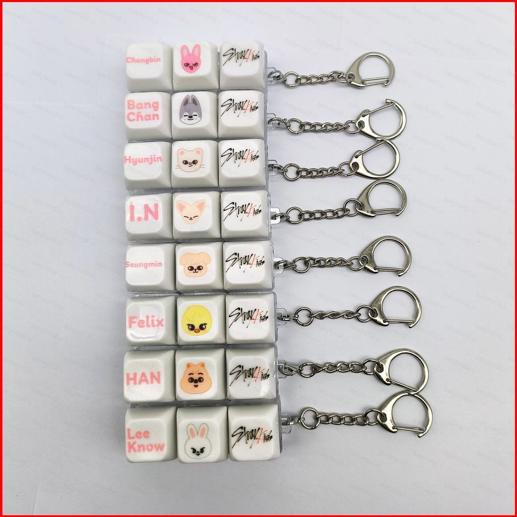 BH2 Stray Kids SKZOO Bang Chan Wolf Chan K-POP Giảm Căng Thẳng Keycap Móc Khóa Túi Charm HB2