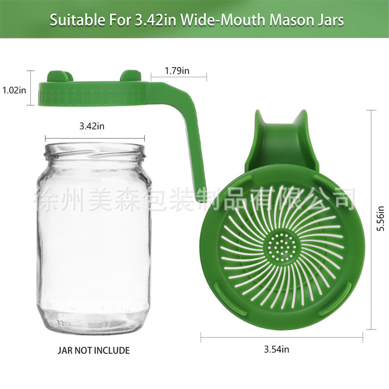Bán chạy pp Cấp thực phẩm Mason Jar Germination Nắp 86mm Mason Jar Nắp nhựa Mason Màu nảy mầm Nắp