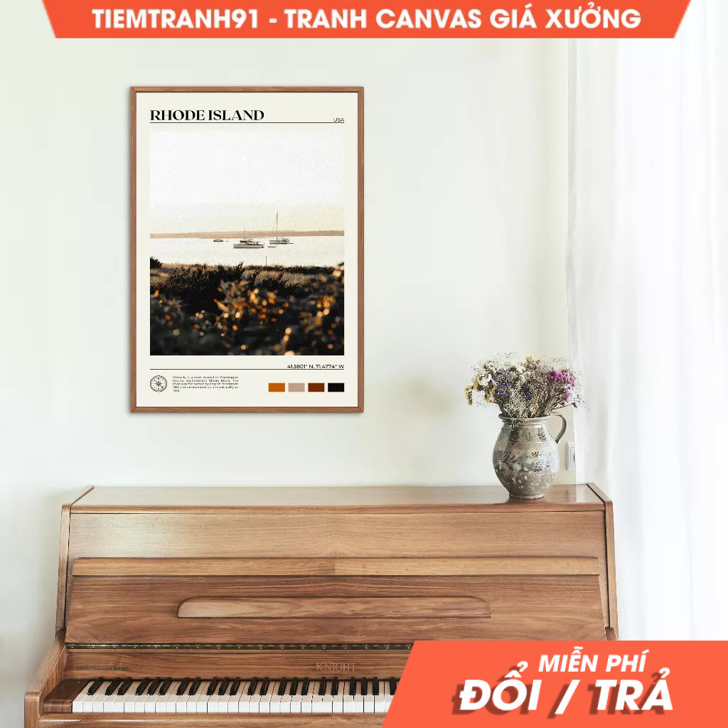 Tranh treo tường, Oil Paint, Rhode Island Wall Art, Rhode Island Poster, Rhode Island Photo, Rhode I