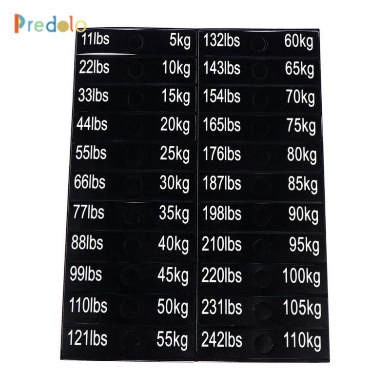 1 Tờ Nhãn Trọng Lượng Dính, Nhãn Xếp Cân, Nhãn Thiết Bị Sức Mạnh Từ 5kg đến 110kg, Thiết Bị Tập Thể 