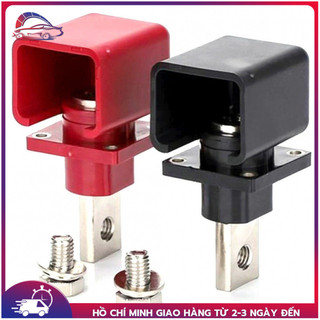 Cọc đồng cho thùng pin lithium 200A - 2 màu đỏ đen kèm đầu chụp nhựa hàng chuyên dụng-TAC