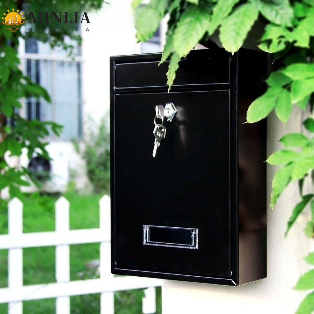 Hộp thư treo tường MINLIA, Hộp thư mạ thiếc sắt chống mưa, Hộp thư có 2 phím Chống rỉ sét Cửa sổ tro