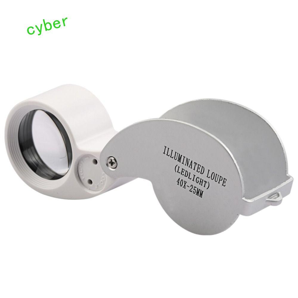 Kính lúp CYBERLINX 40X, Kính lúp gấp đường kính 25mm, Trang sức ống kính LED Mini 40X