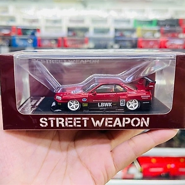 Mô hình xe Nissan Super Silhouette ER34 LBWK Red #5 Special Limited Edition 499pcs tỉ lệ 1:64 Street