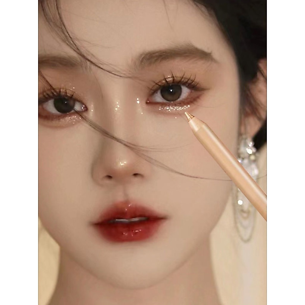 Fairy Lying Silkworm Pen ~ Fine Flashing Pearlescent Champagne Gold Eyeliner Lying Silkworm Pen Brig