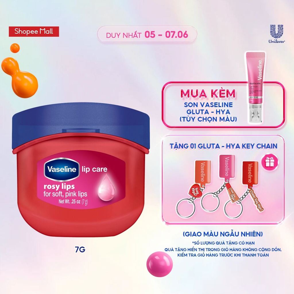 Sáp Dưỡng Môi Hồng Xinh Vaseline Lips Care Rosy Lips 7g