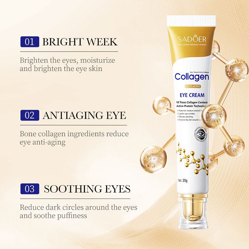 ~ ~ Kem dưỡng mắt Collagen xương SADOER Làm săn chắc dưỡng ẩm Cải thiện quầng thâm Túi mắt Giảm nếp 