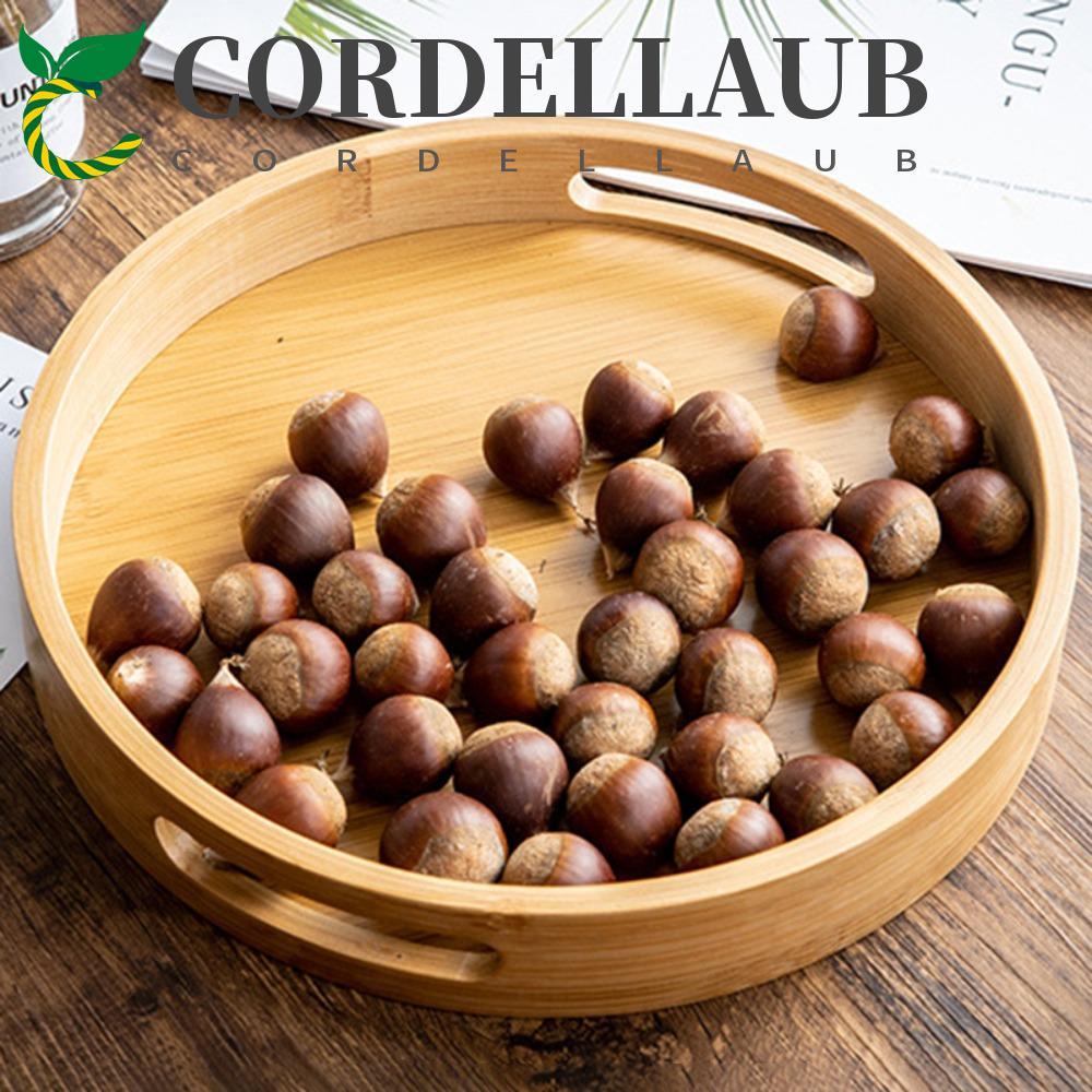 Đĩa đựng thức ăn trà CORDELLAUB, Khay tròn bằng gỗ đơn giản thực tế, Khay đựng thức ăn nhẹ Bộ đếm đĩ