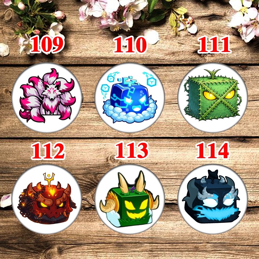 Huy hiệu /Pin anime Blox Fruits có nhiều mẫu đẹp Kích thước 5.8cm và 7.5cm