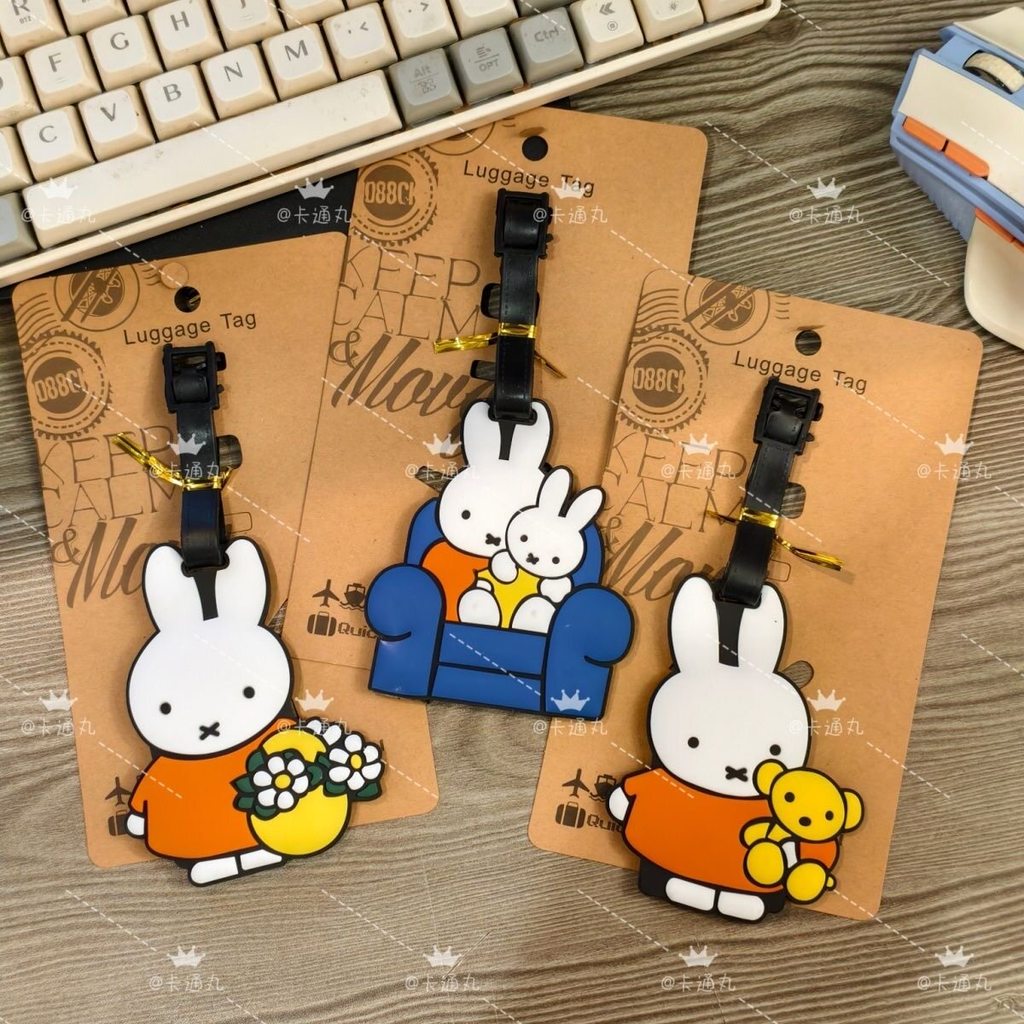 Dễ Thương Miffi Hành Lý Thẻ Miffi Thỏ Hành Lý Lên Máy Bay Thẻ Tên Thẻ Cao Su Mềm Chống Mất Phụ Kiện 