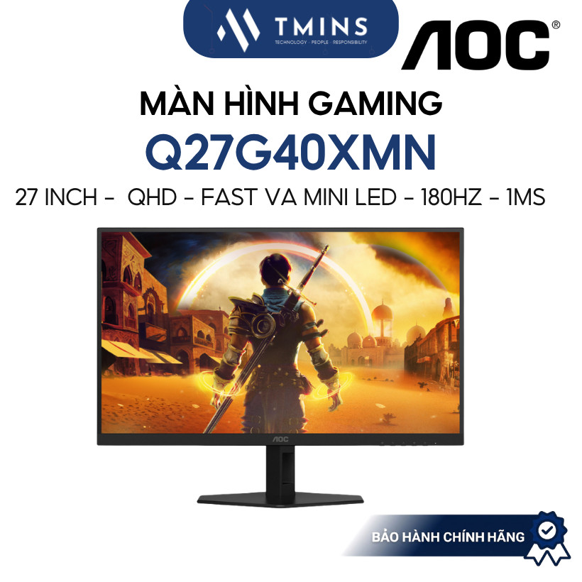 Màn hình gaming AOC Q27G40XMN 27 inch/Fast VA Mini LED/QHD/180Hz/1ms - Bảo hành 36 tháng