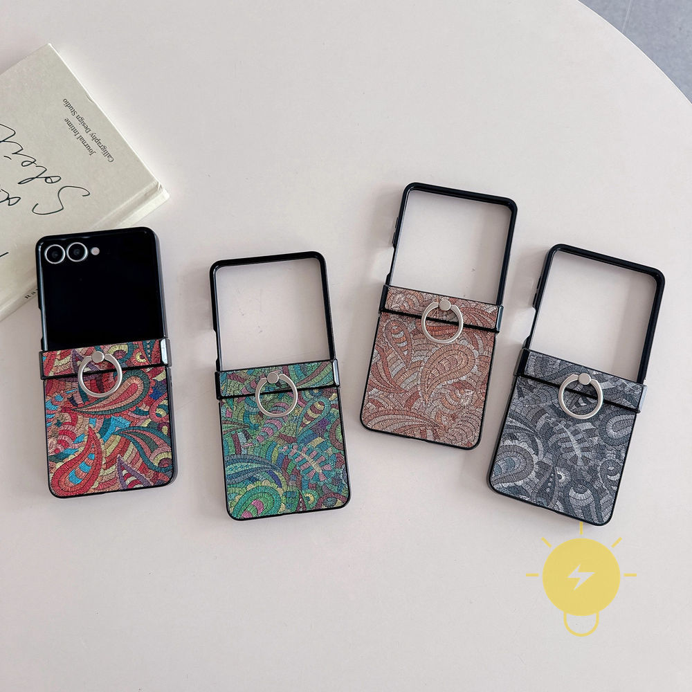 Phone Case For SAMSUNG Galaxy Z Flip 7 / Z Flip 6 / Z Flip 5 TPU Ring Aesthetic Korean Cute