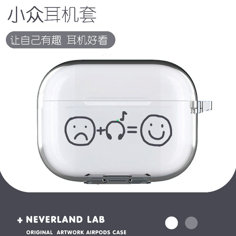 Buồn Nghe Nhạc Thích Hợp Cho Vỏ Bảo Vệ airpodspro2 Vỏ Tai Nghe Bluetooth Apple 3 Trong Suốt Thế Hệ T