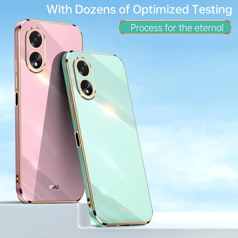 Mạ Khung Vuông Ốp Lưng Điện Thoại OPPO A38 A18 CPH2579 CPH2591 Vỏ Bảo Vệ Camera