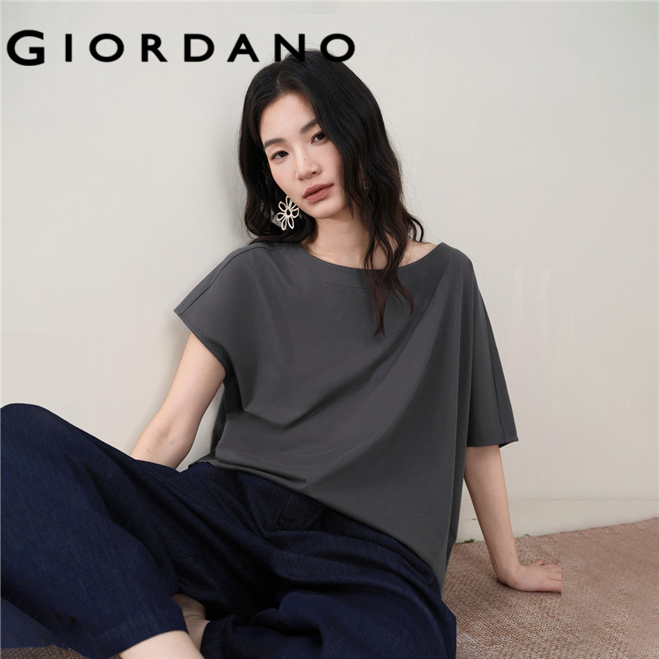 GIORDANO WOMEN Women Boat Neck T-Shirt 18326215