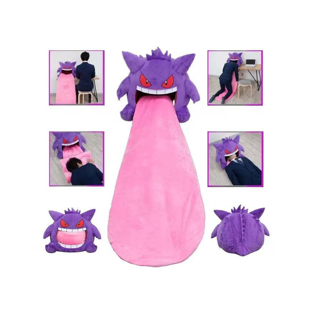 Gengar Mũ Đội Đầu Tiên Gối Ngủ Thú Cưng Chăn Ngủ Anime Ngoại Vi Kép Ngủ Chăn Gối Hai Trong @