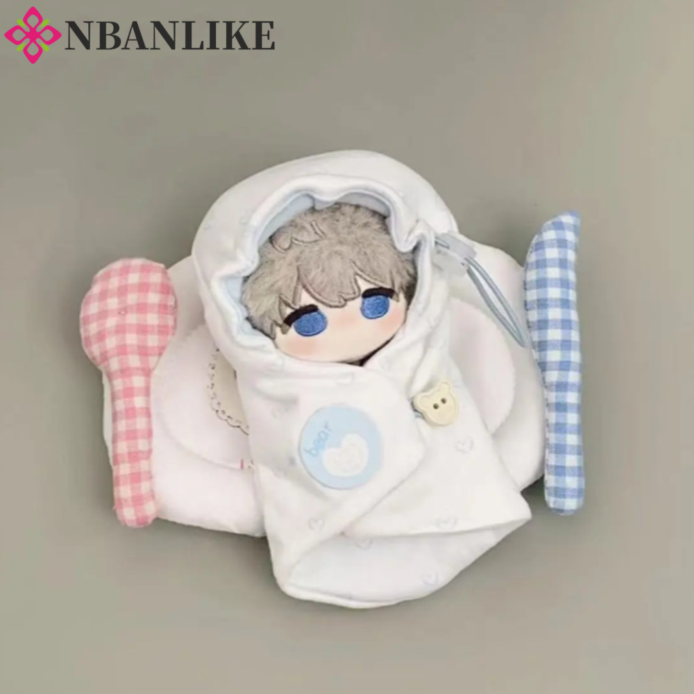 NBANLIKE Quần áo quấn búp bê cotton 10cm, Túi ngủ quấn quần áo búp bê 10cm, Quần áo DIY Bộ trang phụ