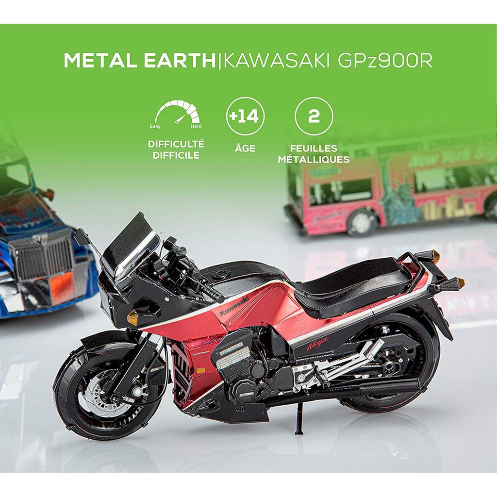 Hình ảnh thép 3D Lắp ráp ba chiều Kawasaki GPZ900R Mô hình xe máy DIY Sắt Kim loại Xếp hình Quà tặng