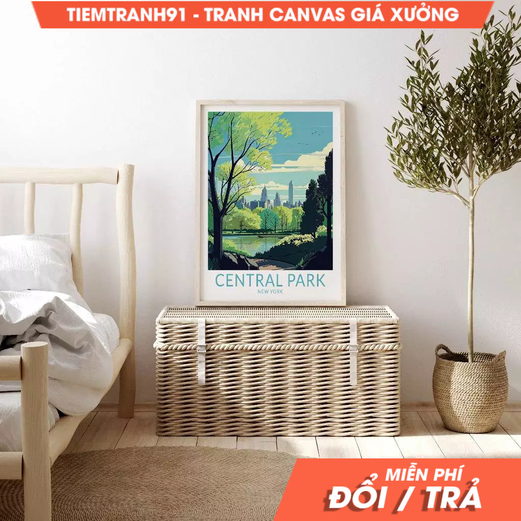Tranh treo tường, New York Central Park Travel Poster, Central Park Travel Poster, Manhattan New Yor
