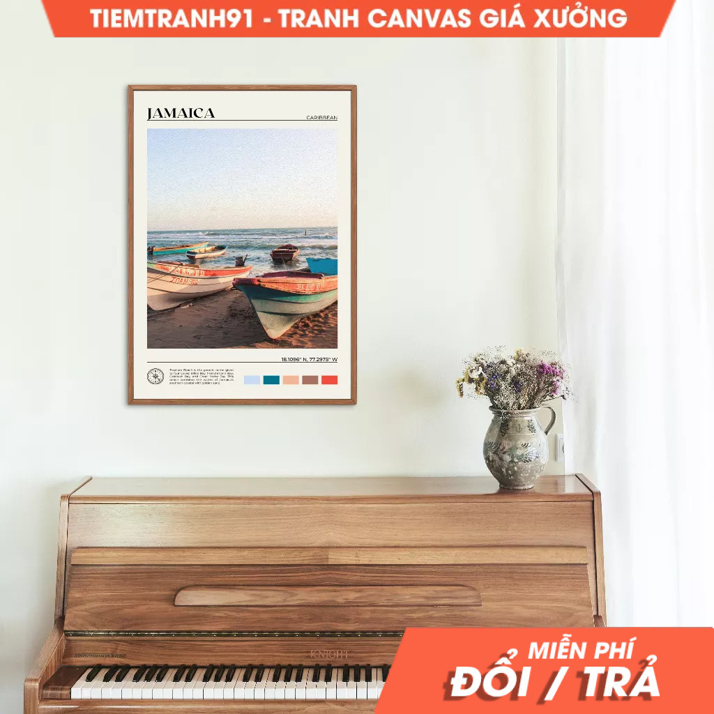 Tranh treo tường, Oil Paint, Jamaica Wall Art, Jamaica Poster, Jamaica Photo, Jamaica Decor, Kingsto