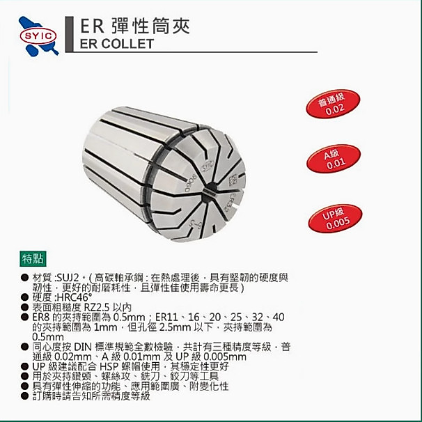 Đài Loan 🍎 Heyuan ER16 Co Giãn Collet CNC Máy Tiện CNC Chuck SYIC Tay Khoan ER16-246810
