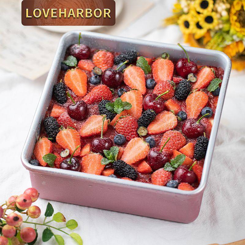 Square Ovenware 8-Inch Heightened Non-Stick Square Baking Pan Cake Bread Mold Oven Baking Mold UUs6
