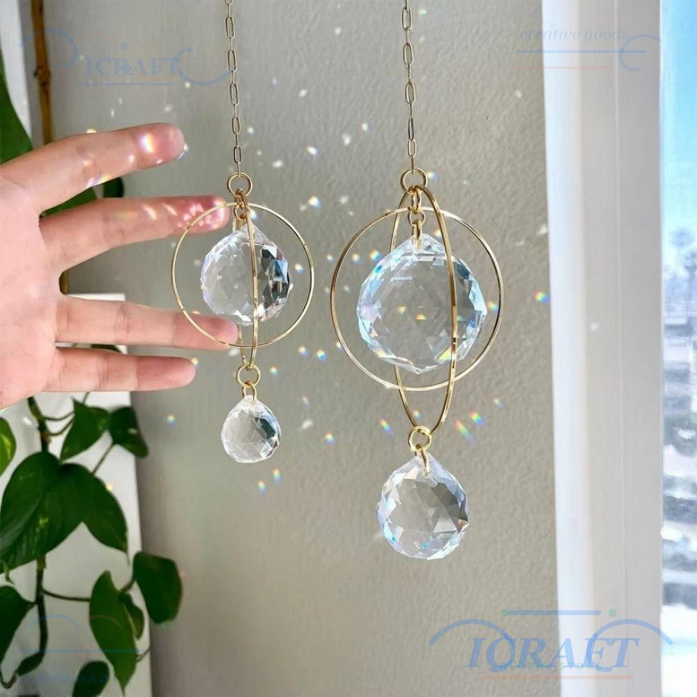 CRAFT Crystal Sun Catcher, Galaxy Metal Suncatcher Crystal Jewelry, Nhẫn Mặt Dây Chuyền Làm Vườn Thủ