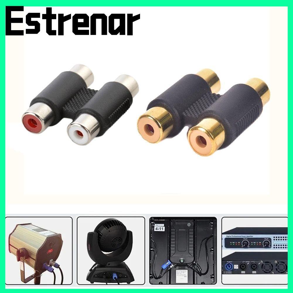 ESTRENAR Dual 2 Đầu Phono Coupler, Lotus Female To Female Connector RCA Straight RCA Female To Femal