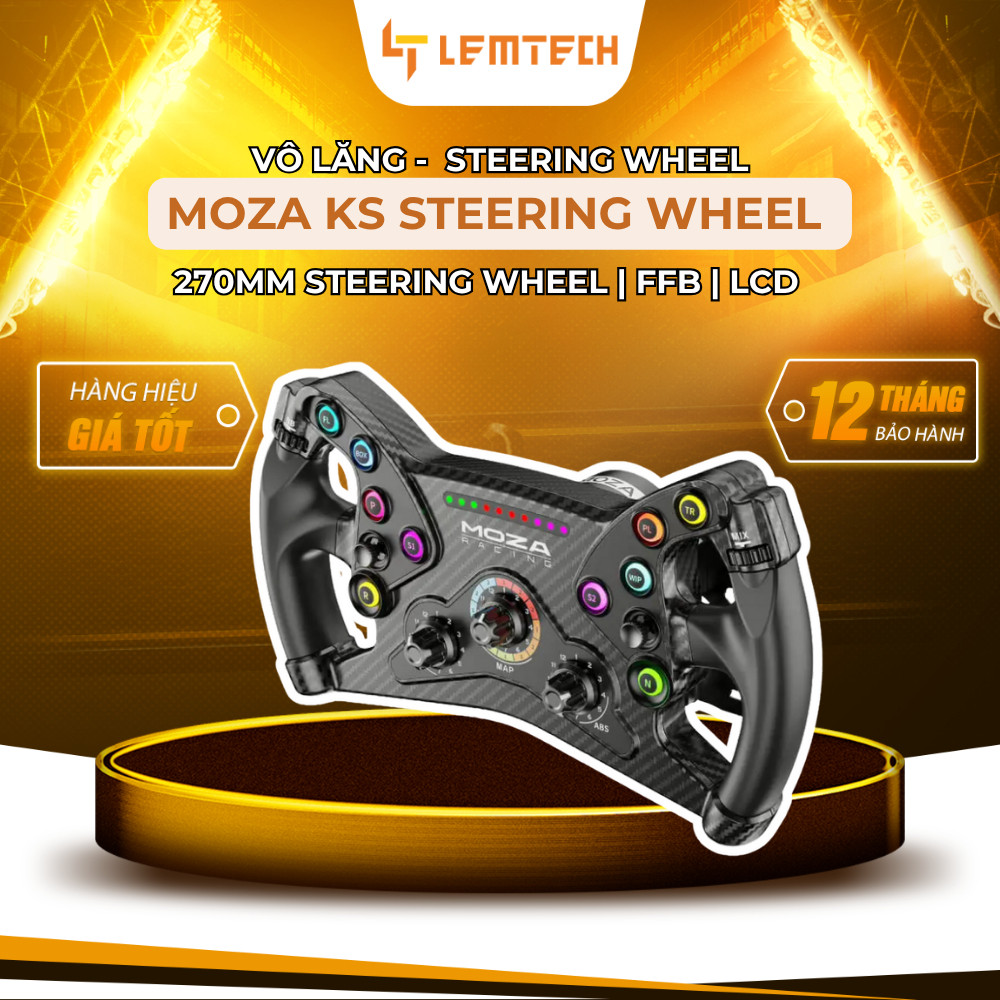 Vô Lăng Moza Racing KS Steering Wheel – Chơi Game Chuyên Nghiệp Thiết Kế Ergonomic Tương Thích PC