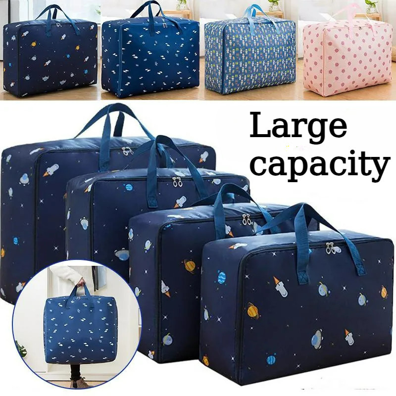 Dung Tích Lớn Beg Toto Berzip Quilt Quần Áo Túi Bảo Quản Vải Oxford Quilt Túi Bảo Quản F