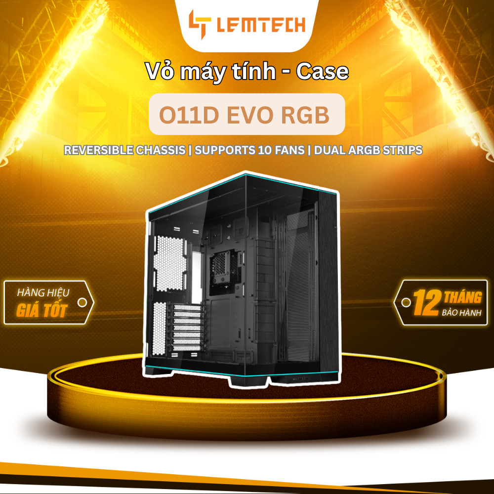 Vỏ case máy tính Lian Li O11 Dynamic EVO RGB Black / White - Chính hãng