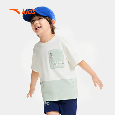 Anta Kids Áo Thun Ngắn Tay Thời Trang Bé Trai Bé Gái từ 3-6 tuổi Áo Trẻ em 3526C9105